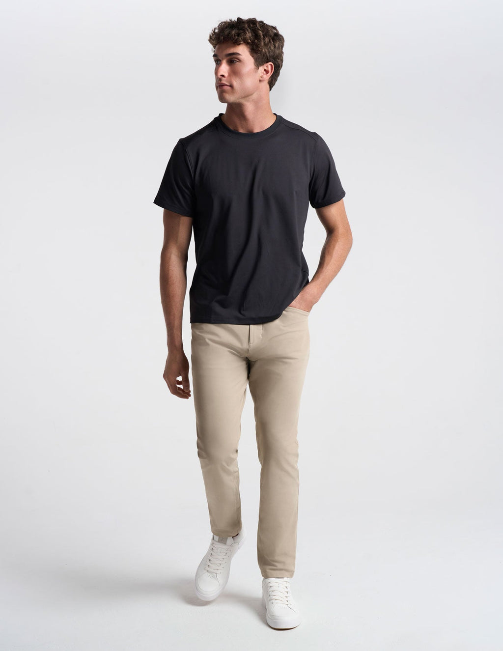 5-Pocket Tech Pants - Khaki - Slim Fit
