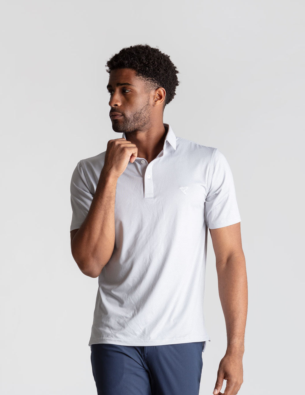 NoFlop Golf Polo - Gray Bowtie