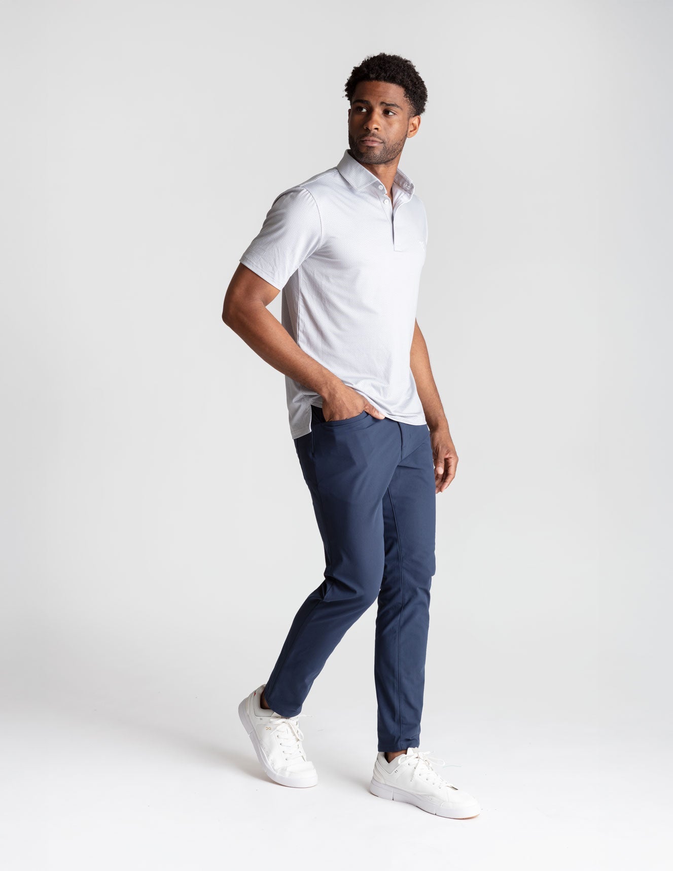 NoFlop Golf Polo - Gray Bowtie